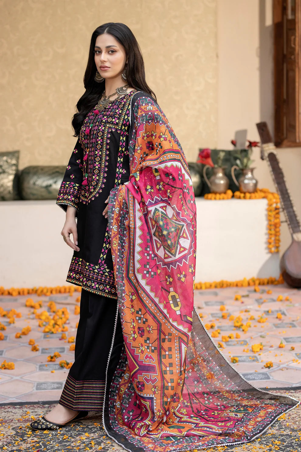 ZAB - Unstitched Luxury Lawn Heavy Embroidered 3PC Suit - zab1343