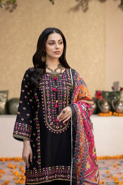 ZAB - Unstitched Luxury Lawn Heavy Embroidered 3PC Suit - zab1343