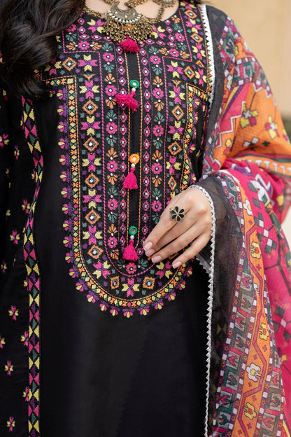 ZAB - Unstitched Luxury Lawn Heavy Embroidered 3PC Suit - zab1343