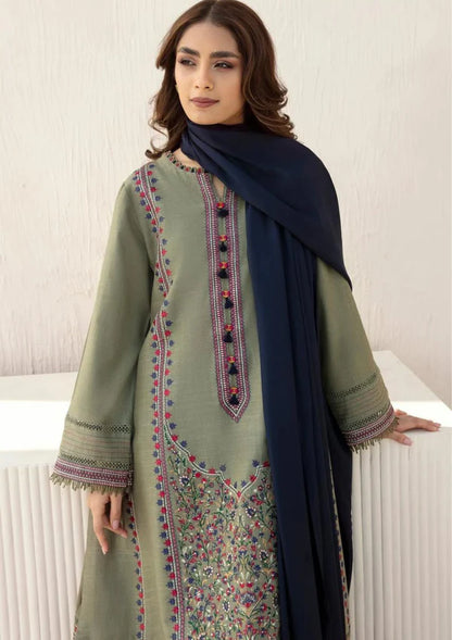 ZAB2021 3pc Winter Embroidered khaddar Shirt With Bumble Wool Shawl