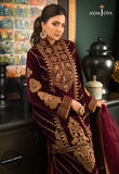 Asim jofa Embroidered Velvet 3piece suit - zab977