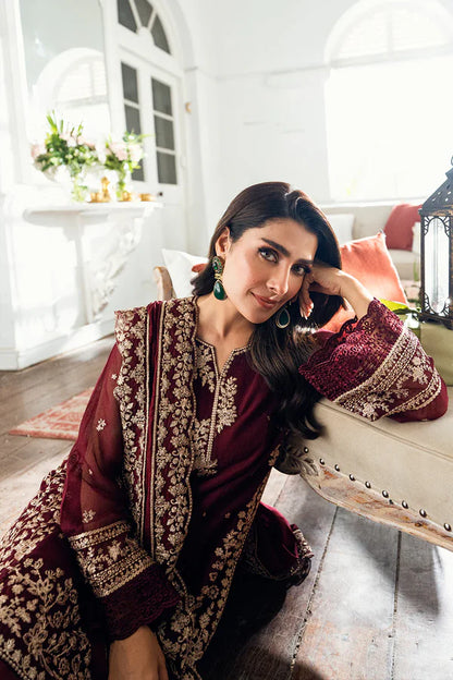 Zab - 3PC EMBROIDERED LAWN SUIT - zab1354