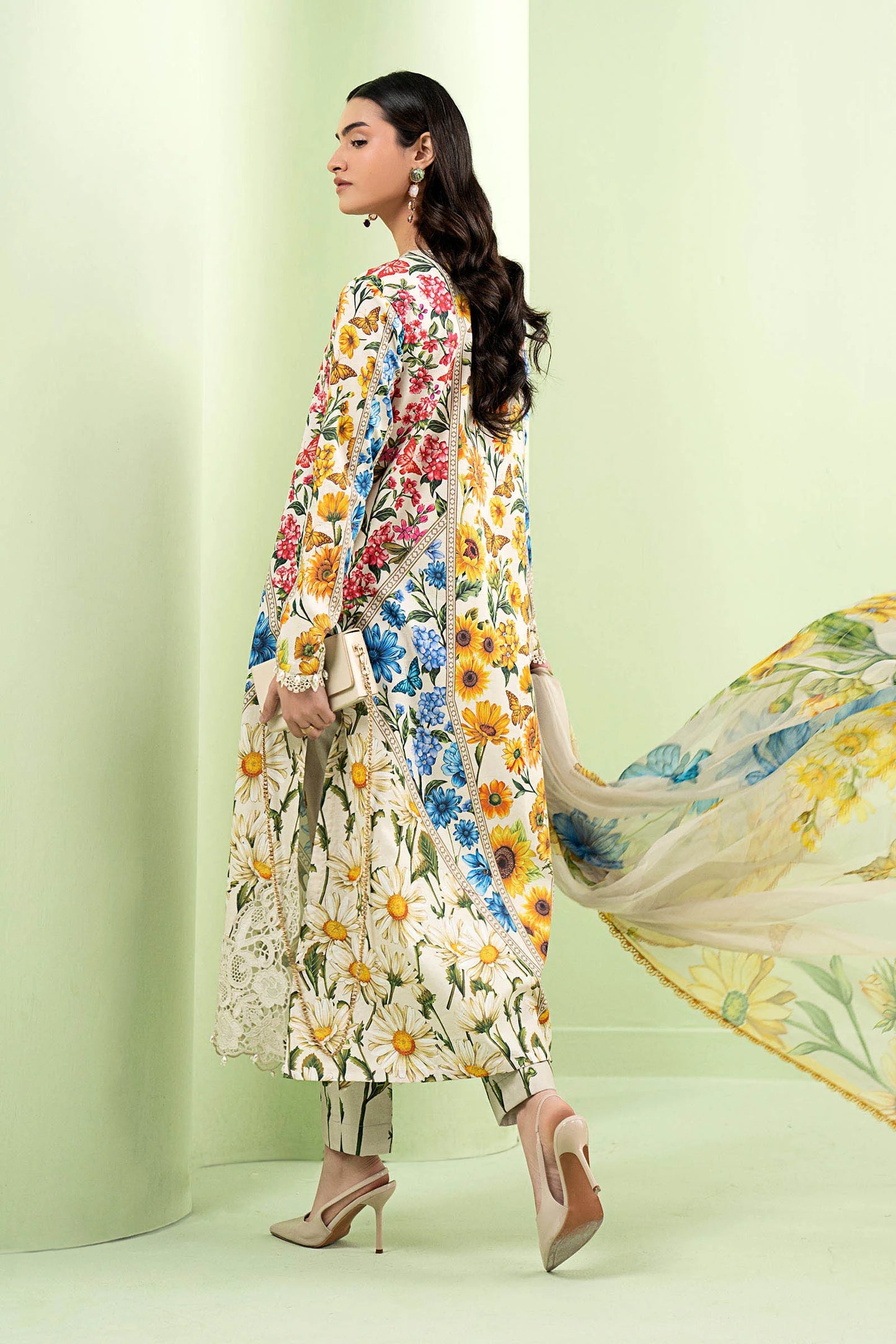 Zab - Summer 3PC Lawn Digital Print Dress - zab1355