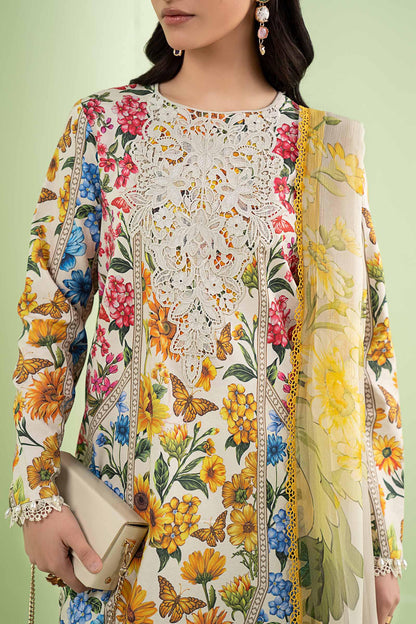 Zab - Summer 3PC Lawn Digital Print Dress - zab1355