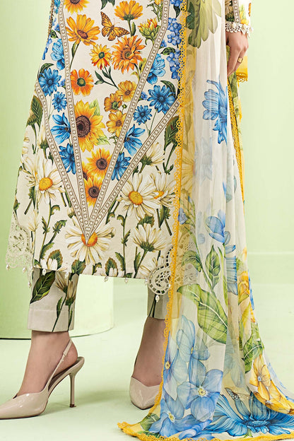 Zab - Summer 3PC Lawn Digital Print Dress - zab1355