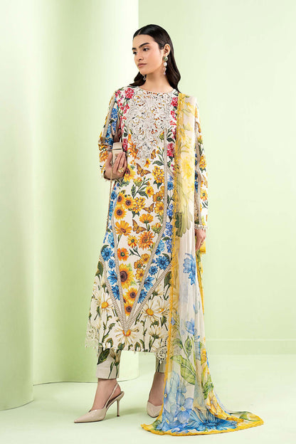 Zab - Summer 3PC Lawn Digital Print Dress - zab1355