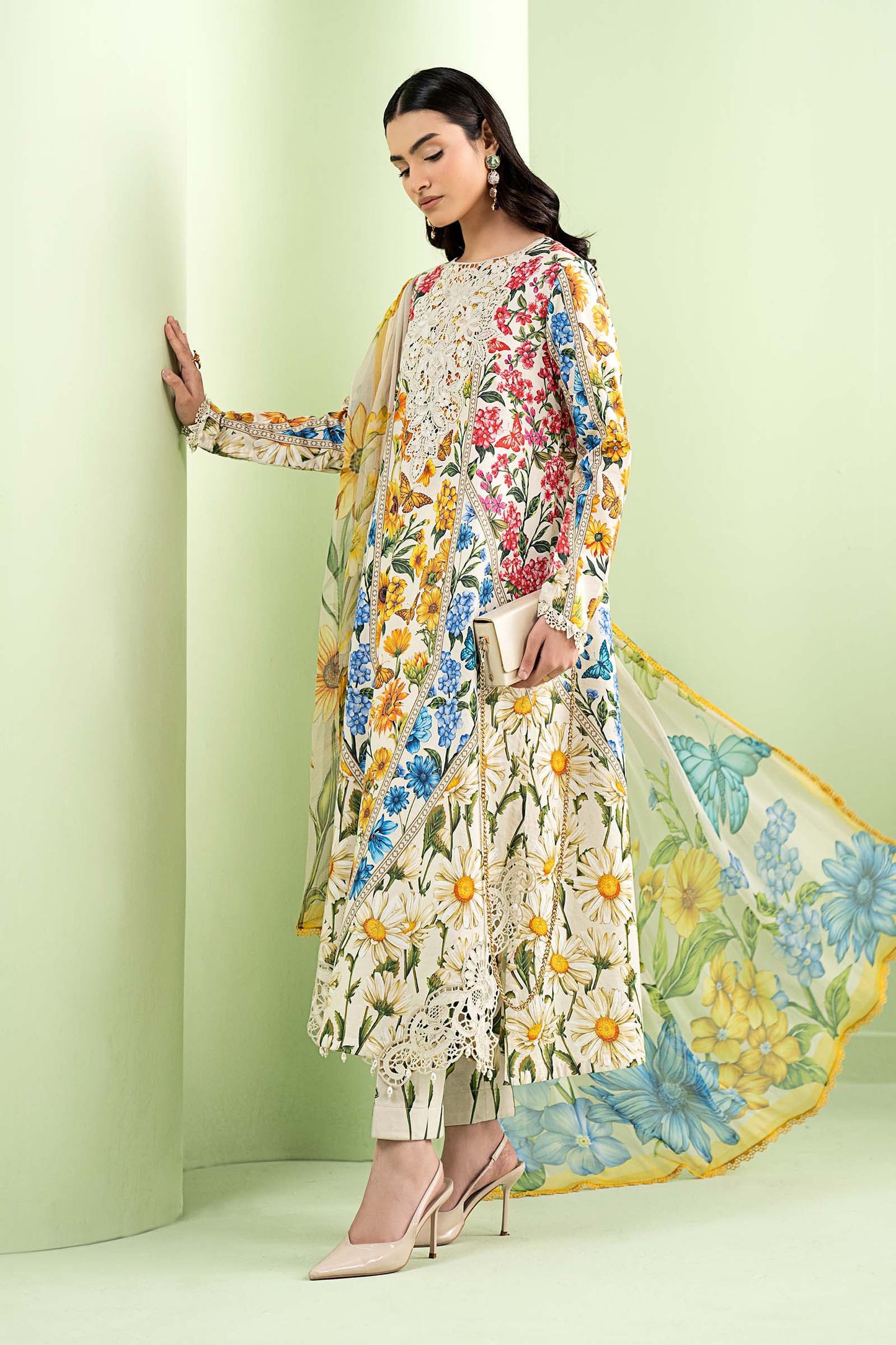 Zab - Summer 3PC Lawn Digital Print Dress - zab1355