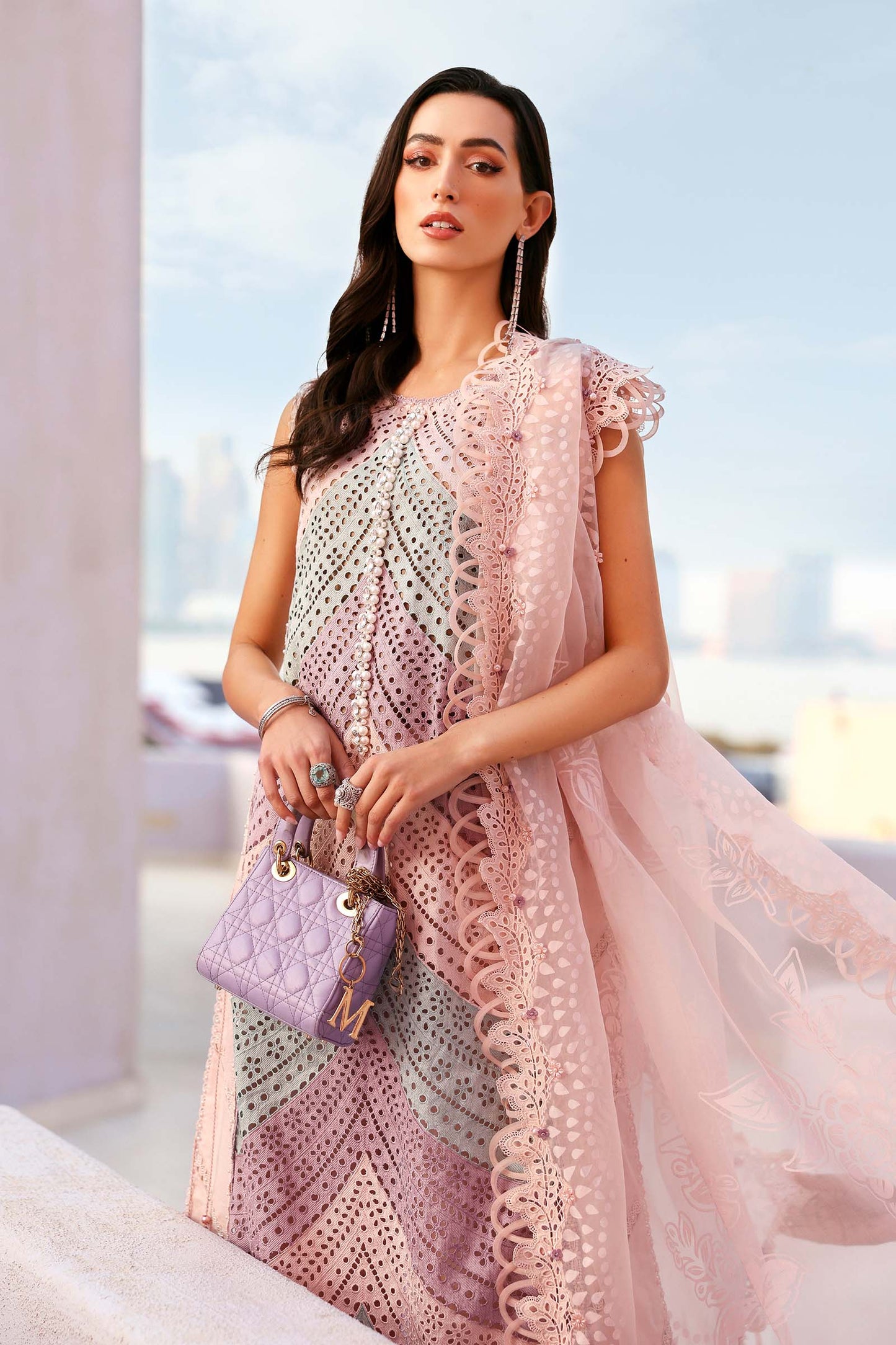 Zab -Summer 3PC Lawn ChickenKari Embroidered Suit- zab1357