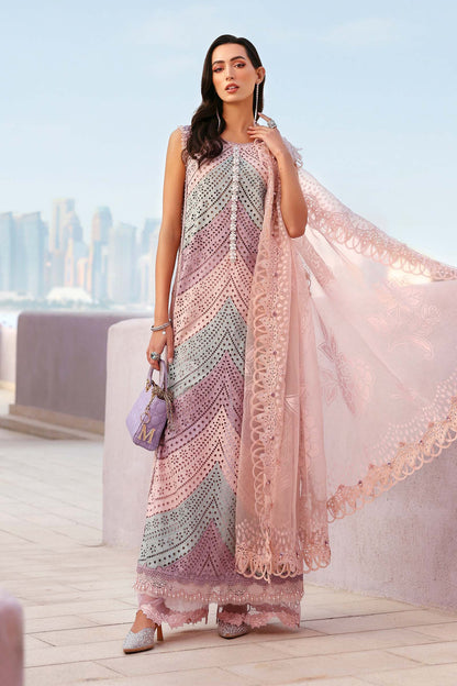 Zab -Summer 3PC Lawn ChickenKari Embroidered Suit- zab1357