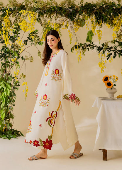 Nisa, unstitched 3 piece embroidered summer suit. zab1319