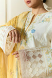 Mushq - 3PC Dhanak ChickenKari Embroidered Suit - zab1129