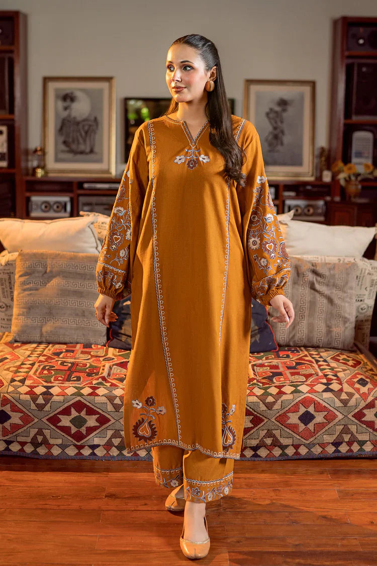 Urge - 2PC DHANAK EMBROIDERED SHIRT AND EMBROIDRED SLEEVES -zab1260