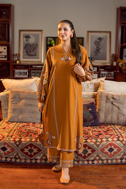 Urge - 2PC DHANAK EMBROIDERED SHIRT AND EMBROIDRED SLEEVES -zab1260