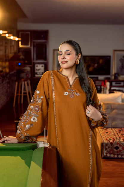 Urge - 2PC DHANAK EMBROIDERED SHIRT AND EMBROIDRED SLEEVES -zab1260