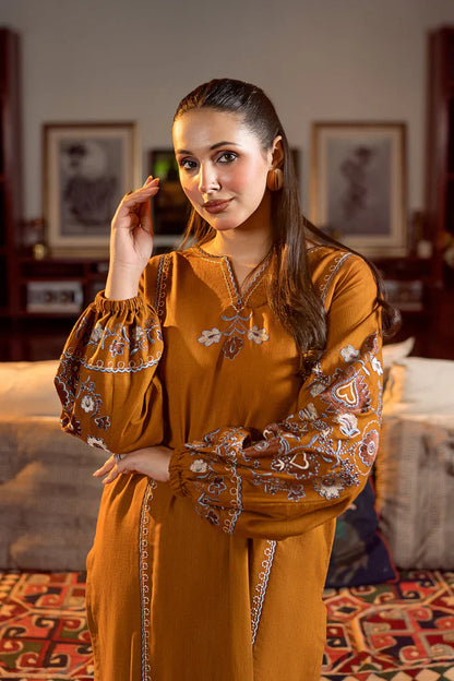 Urge - 2PC DHANAK EMBROIDERED SHIRT AND EMBROIDRED SLEEVES -zab1260