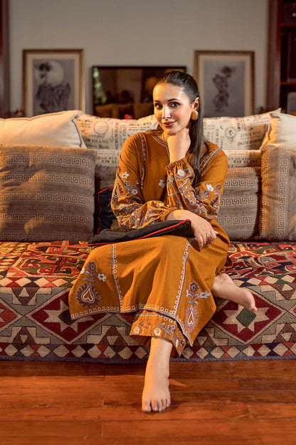 Urge - 2PC DHANAK EMBROIDERED SHIRT AND EMBROIDRED SLEEVES -zab1260