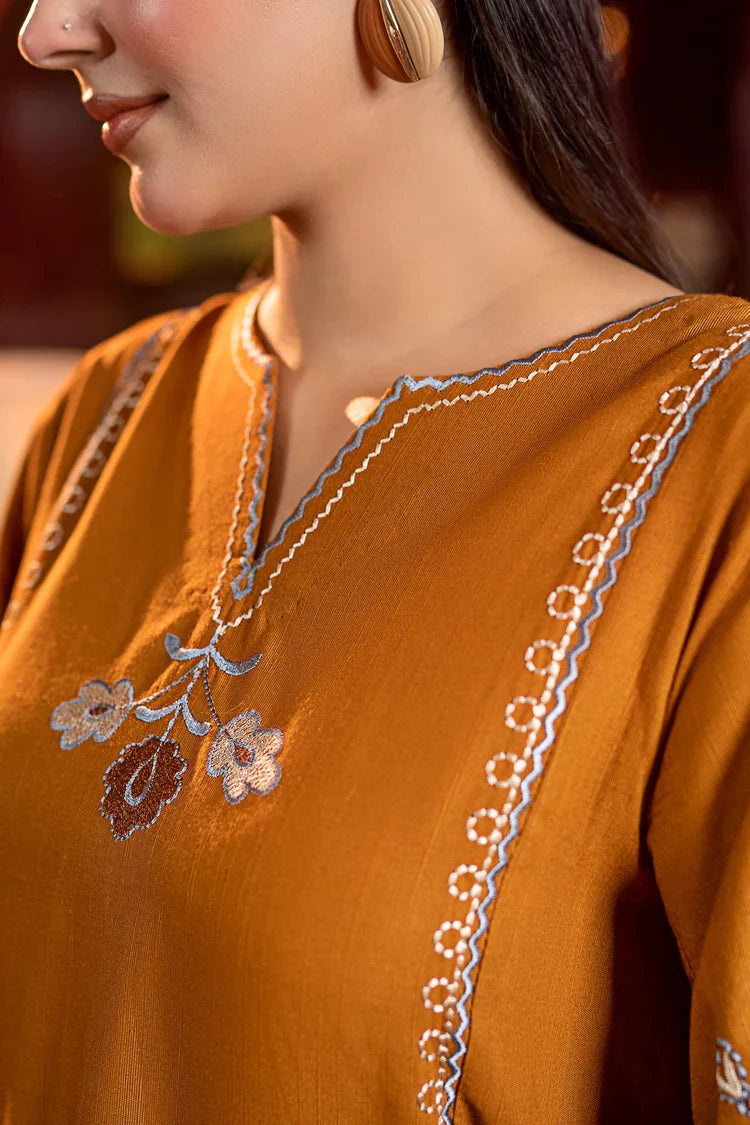 Urge - 2PC DHANAK EMBROIDERED SHIRT AND EMBROIDRED SLEEVES -zab1260