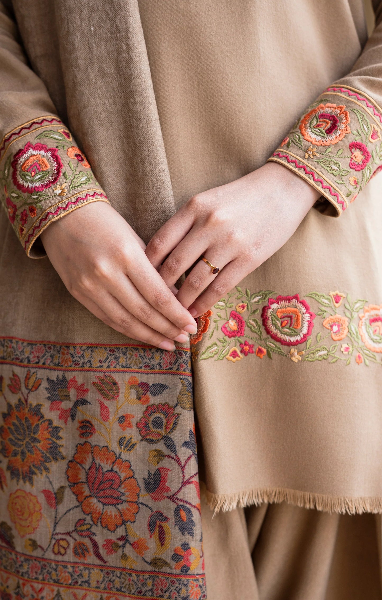 Aisling - Winter 3PC Dhanak Embroidered Suit - zab1501