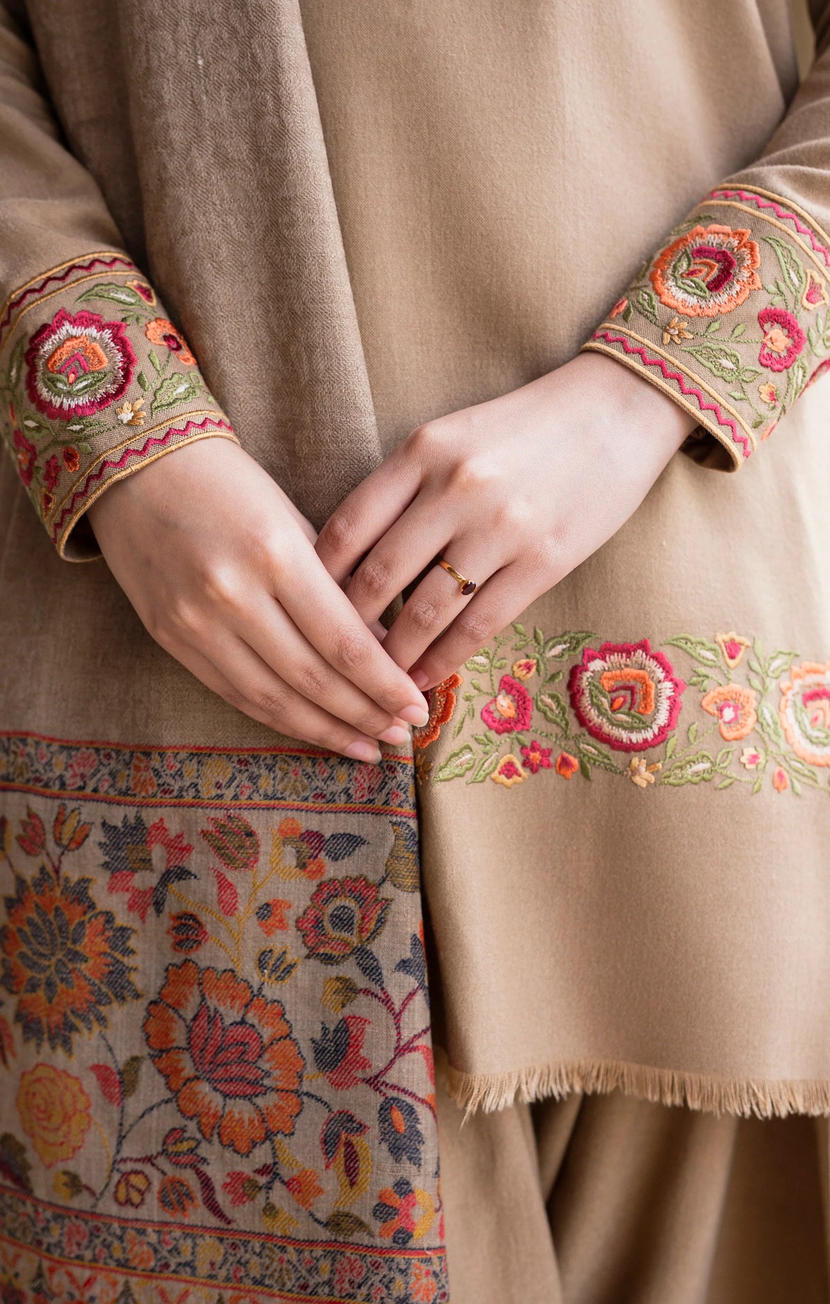 Aisling - Winter 3PC Dhanak Embroidered Suit - zab1530