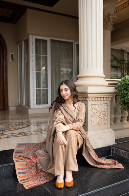 Aisling - Winter 3PC Dhanak Embroidered Suit - zab1501