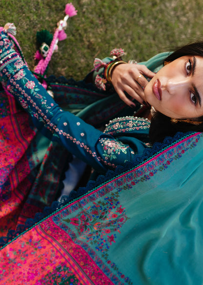 Hussain Rehar Winter Embroidered 3pc Dhanak Suite - zab1154