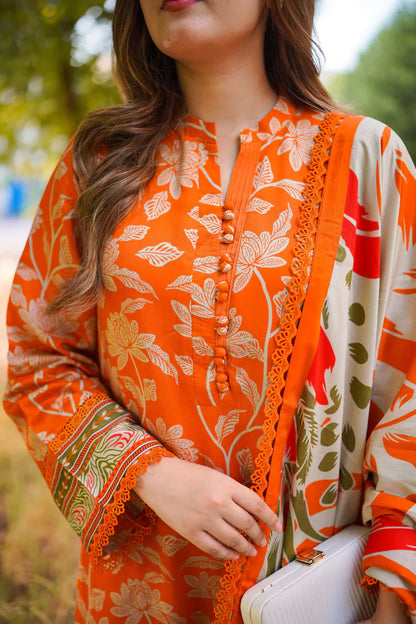 Sapphire - Summer 3PC Lawn Digital Printed Dress - zab1238