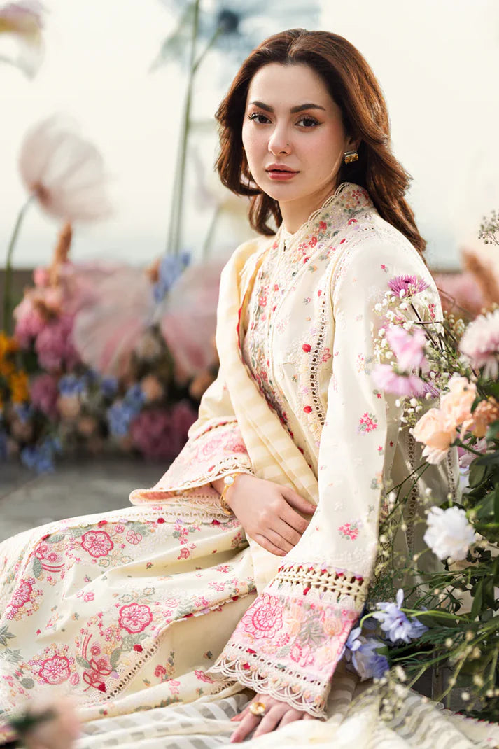 Qalamkaar 3PC Unstitched Lawn Embroidered ChickenKari - zab1297