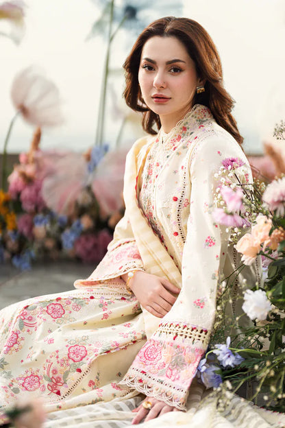 Qalamkaar 3PC Unstitched Lawn Embroidered ChickenKari - zab1297