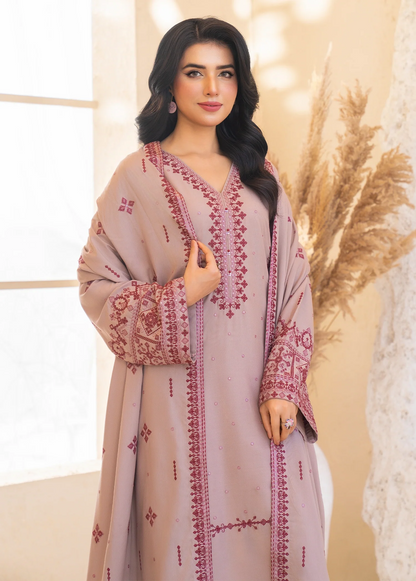 Zab - Lawn 3PC Embroidered Suit - zab1398
