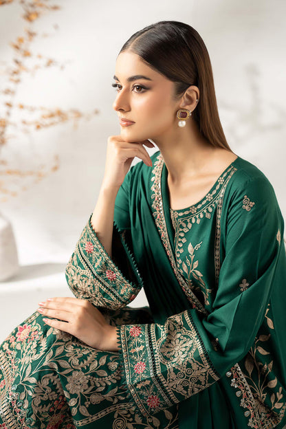 Maria B. Embroidered Dhanak Three Piece Winter Collection - zab1228