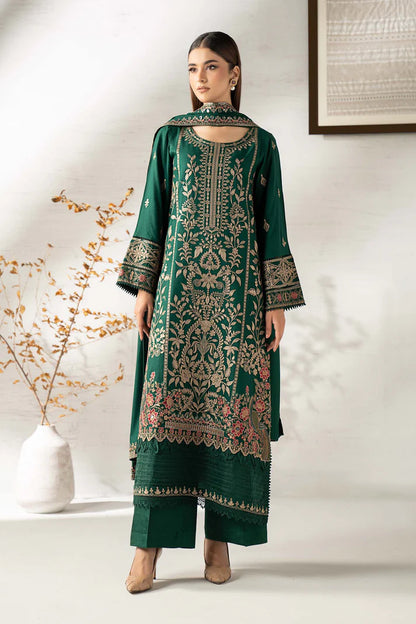 Maria B. Embroidered Dhanak Three Piece Winter Collection - zab1228
