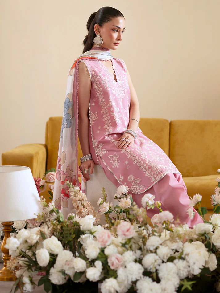 Sapphire - Summer 3PC Lawn Embroidered Suit - zab1396