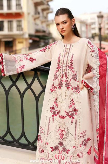 Zab - Summer 3PC Lawn Chikankari Embroidered Suit - zab1353