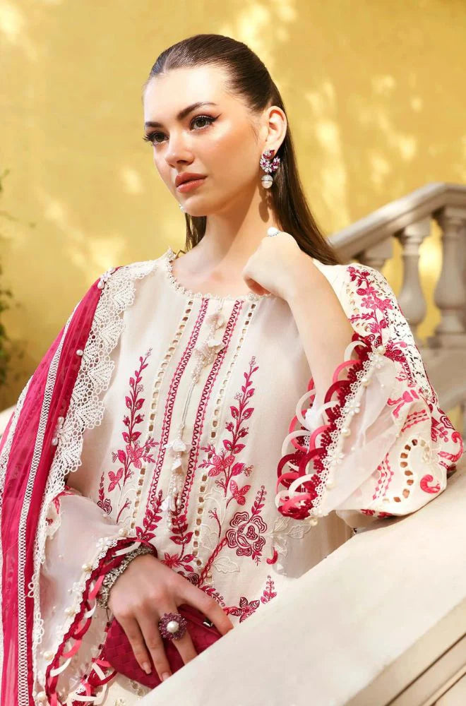 Zab - Summer 3PC Lawn Chikankari Embroidered Suit - zab1353