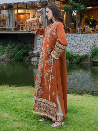 Izel - Winter 3PC Dhanak Embroidered Suit - zab1541