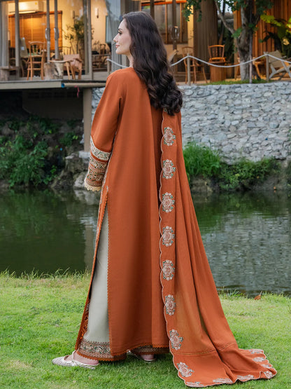 Izel - Winter 3PC Dhanak Embroidered Suit - zab1541