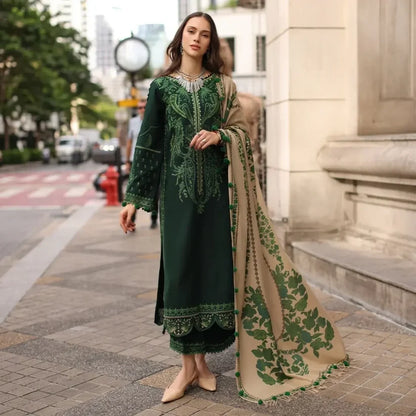Charizma - Winter 3PC Dhanak Embroidered Suit - zab1519