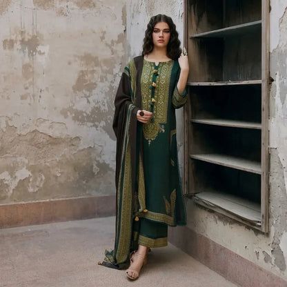 Charizma - Winter 3PC Karandi Digital Print Dress - zab1523