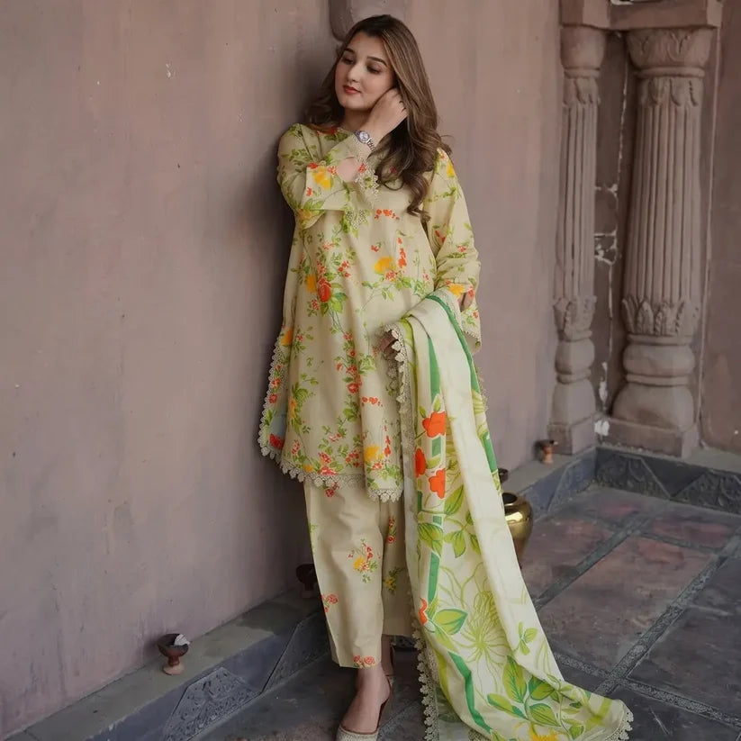Charizma - Winter 3PC Karandi Digital Print Dress - zab1525