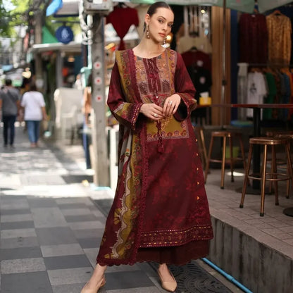 Charizma - Winter 3PC Karandi Digital Print Dress - zab1524