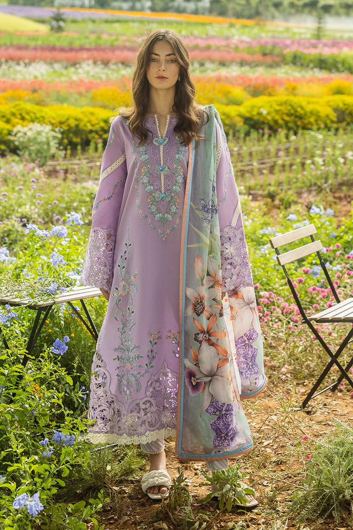Maria B - 3PC Dhanak Chickenkari Embroidered Suit - zab1029