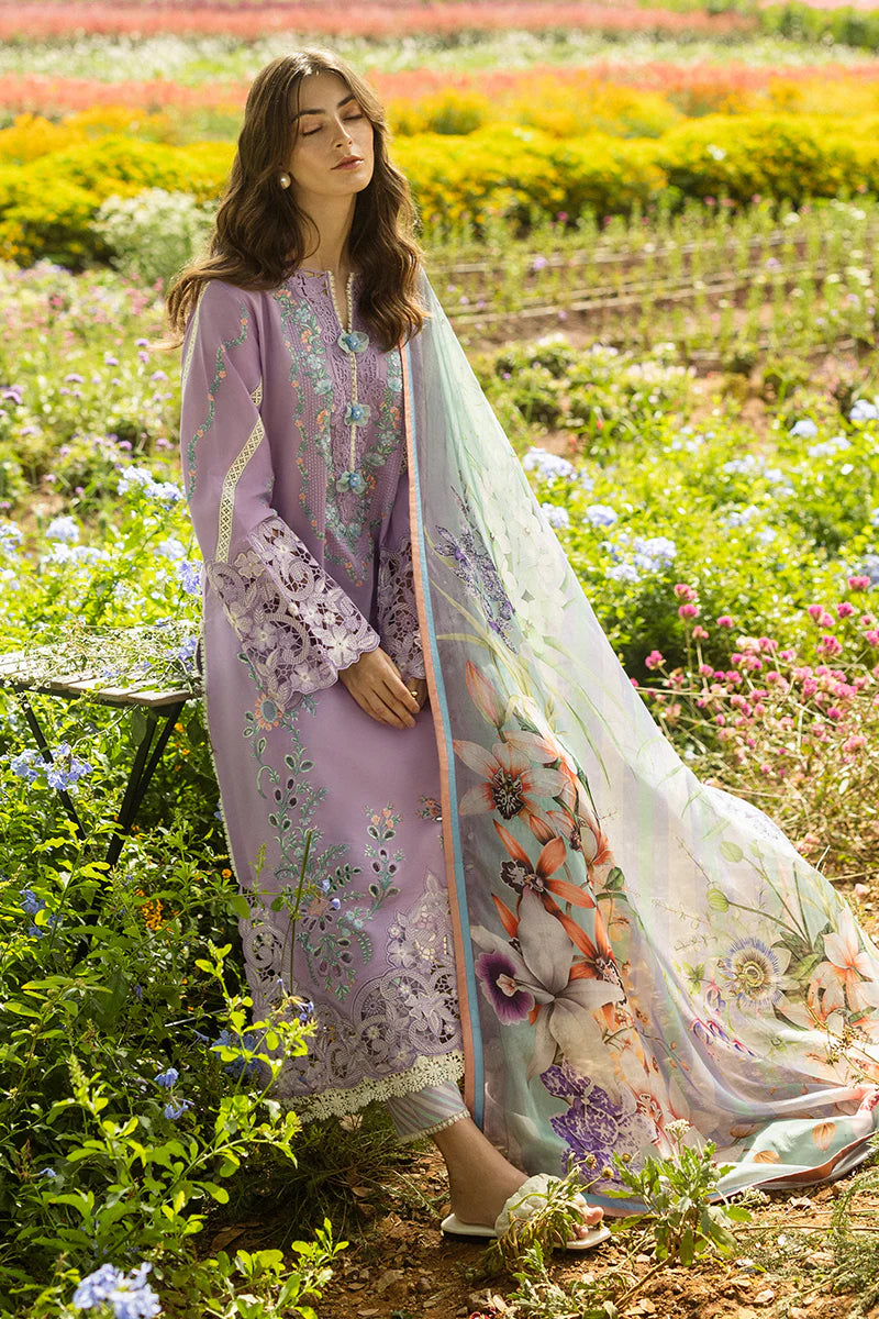 Maria B - 3PC Dhanak Chickenkari Embroidered Suit - zab1029