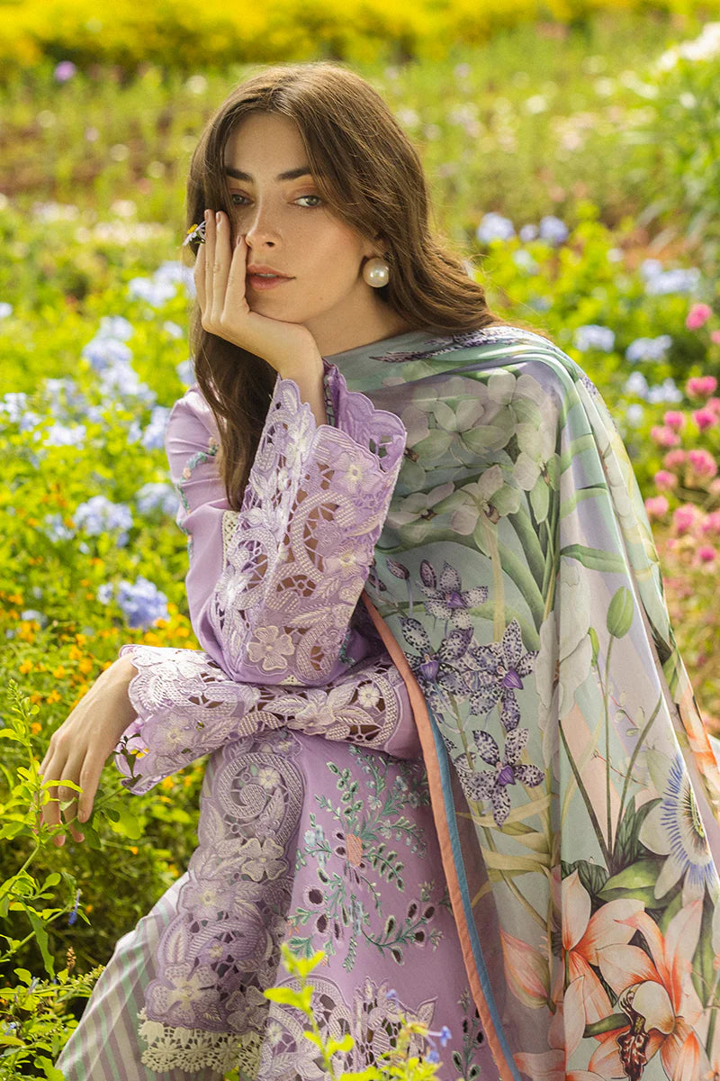 Maria B - 3PC Dhanak Chickenkari Embroidered Suit - zab1029