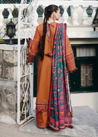 Hussain Rehar - 3PC Dhanak Chickenkari Embroidered Suit - zab1137