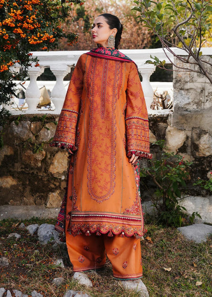 Hussain Rehar - 3PC Dhanak Chickenkari Embroidered Suit - zab1137