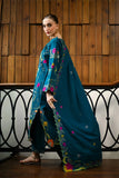 Nisa - 3PC DHANAK EMBROIDERED SHIRT WITH DHANAK EMBROIDERED SHAWL - zab1244