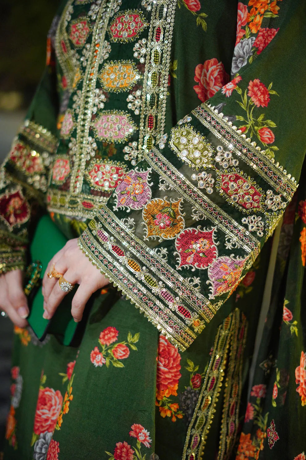 ZAB - Heavy Embroidered Silk 3 Pc Suit - zab1163