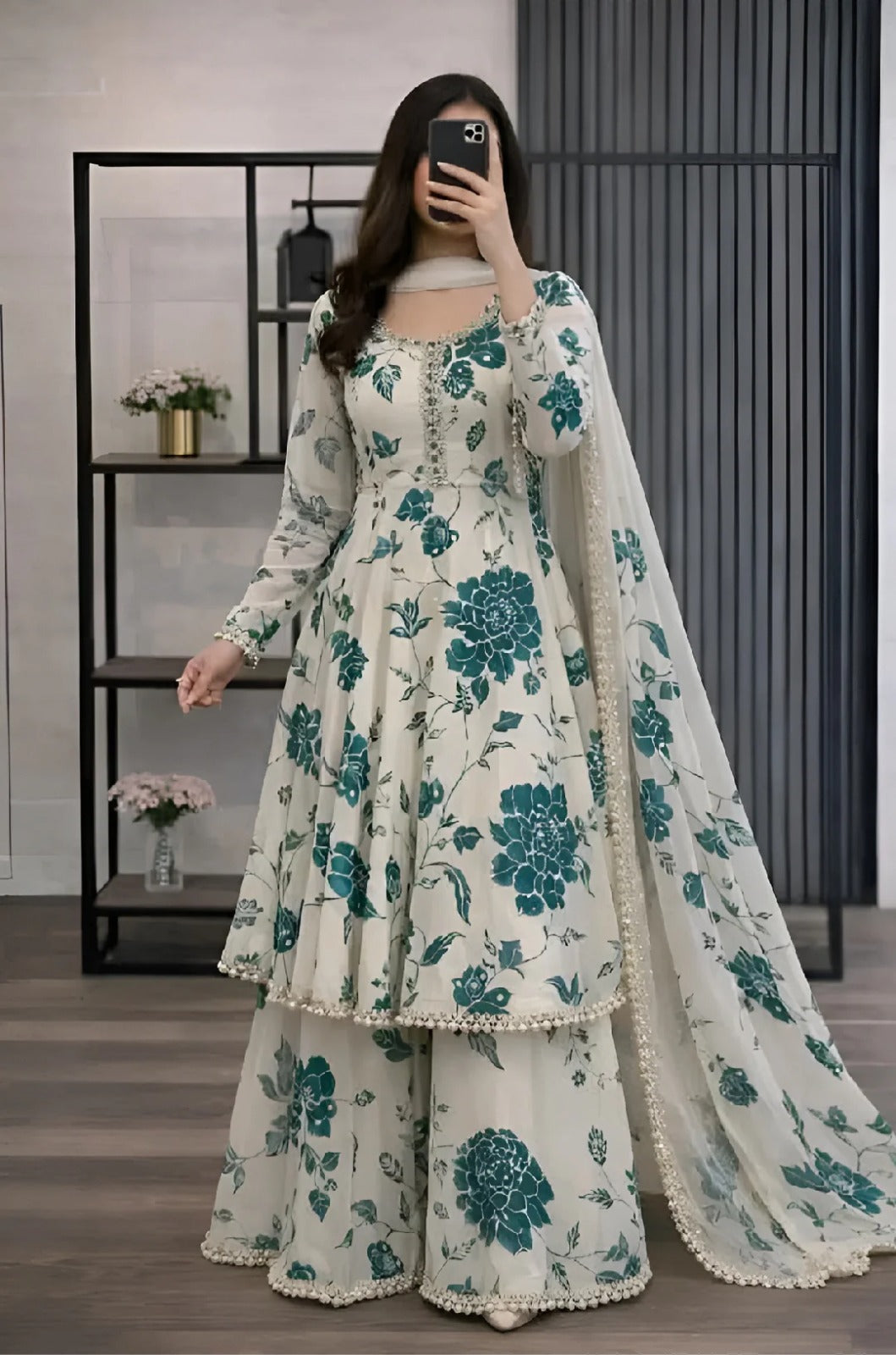 ZAB - 3 piece Lawn frock style Printed suit - zab1472