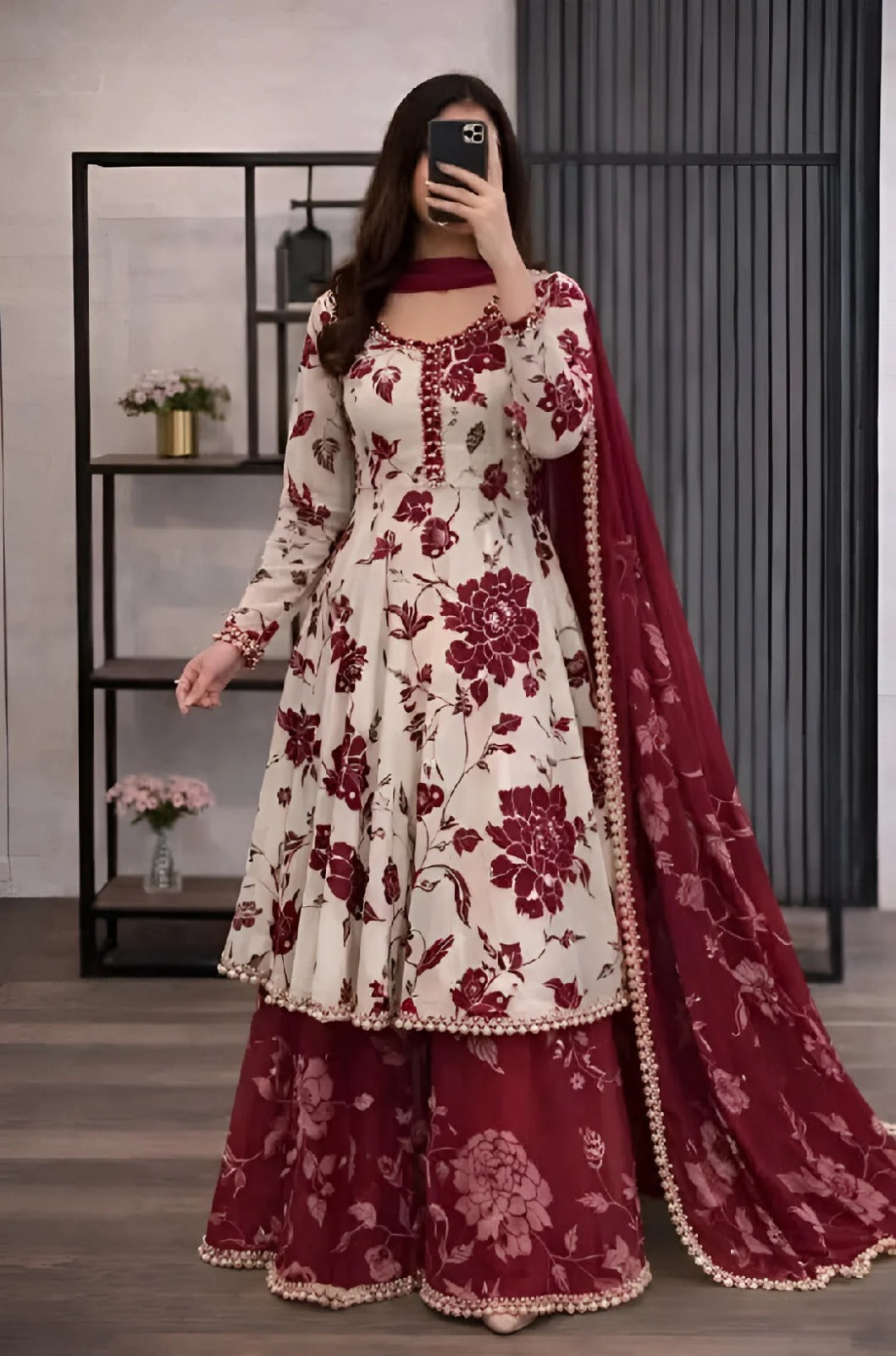 ZAB - 3 piece Lawn frock style Printed suit - zab1471