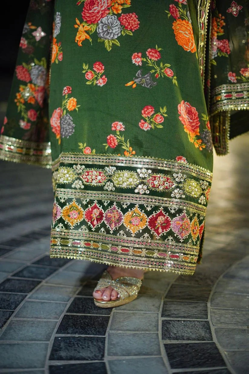 ZAB - Heavy Embroidered Silk 3 Pc Suit - zab1163